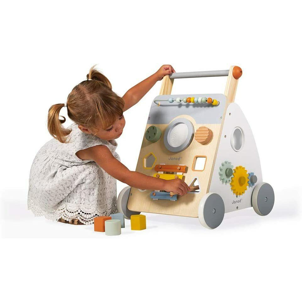 Janod Baby Walker Musical Trolley Wooden Toy Sweet Cocoon Multi-Activity