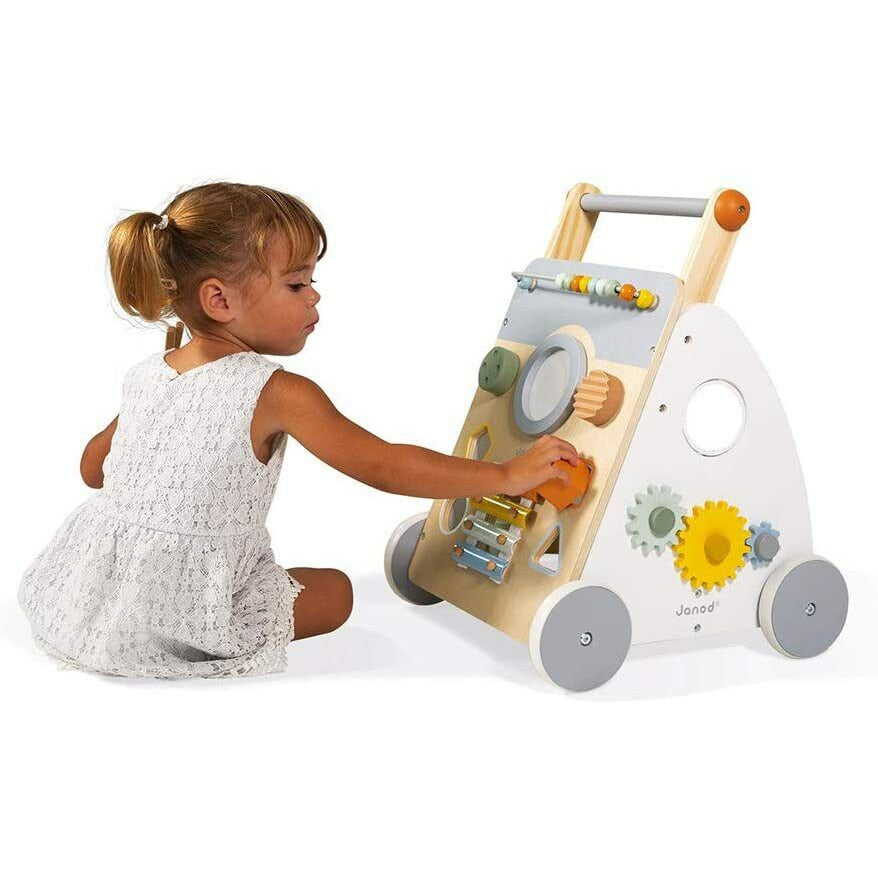 Janod Baby Walker Musical Trolley Wooden Toy Sweet Cocoon Multi-Activity