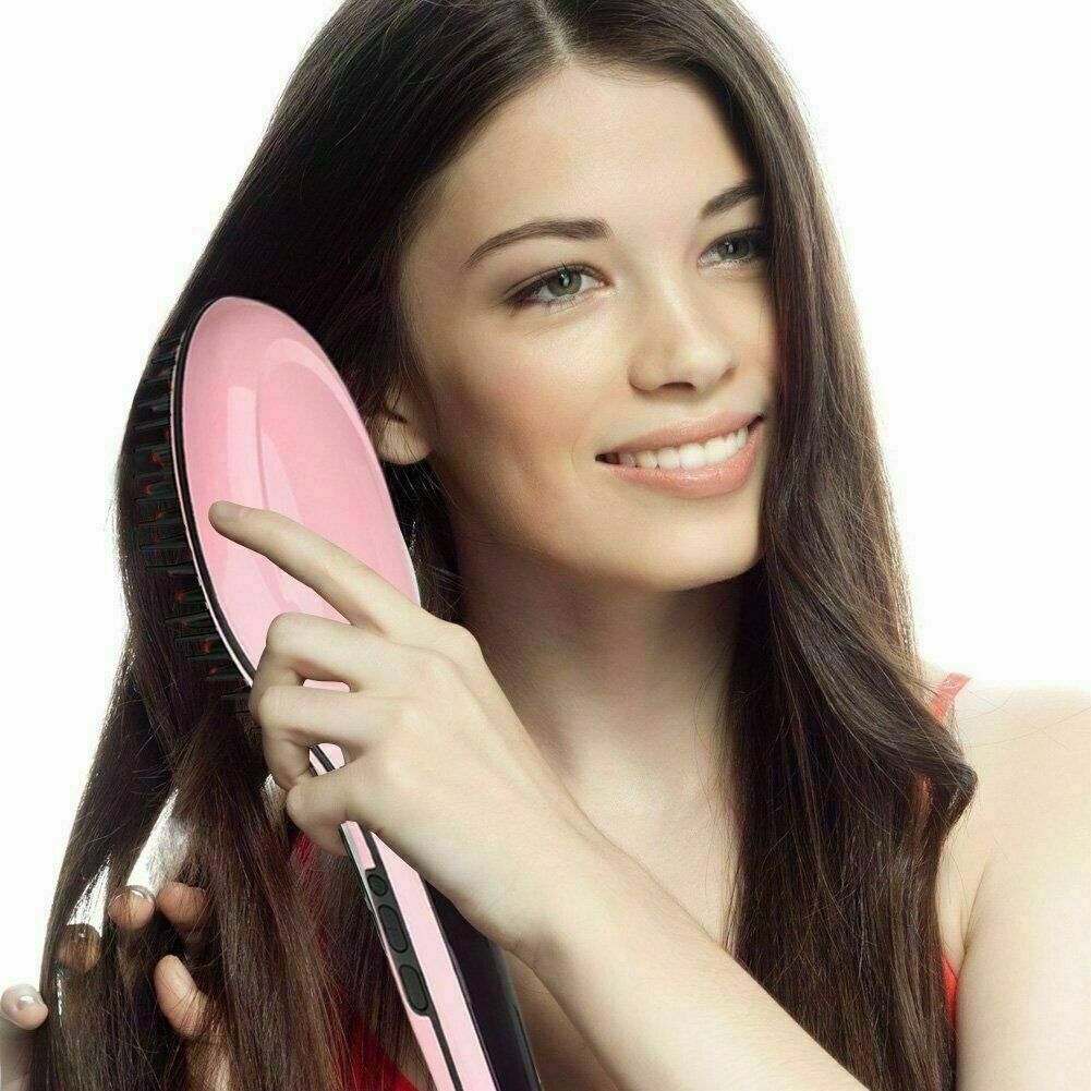 Electric Hair Straightner Straight Comb Brush Women Fast Heated