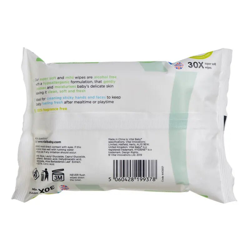 Vital Baby Hygiene Super Soft Hand & Face Wipes Fragrance Free Deal For Any Occasion