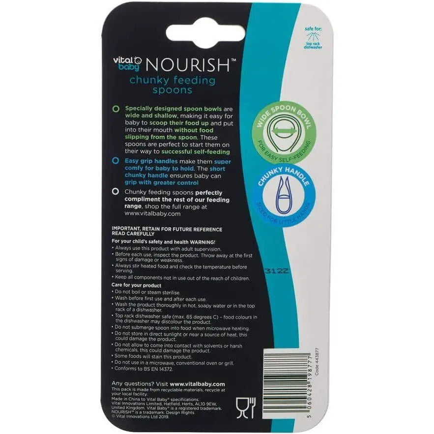 Vital Baby NOURISH Chunky Feeding Spoons 4Pk Deal For Any Occasion