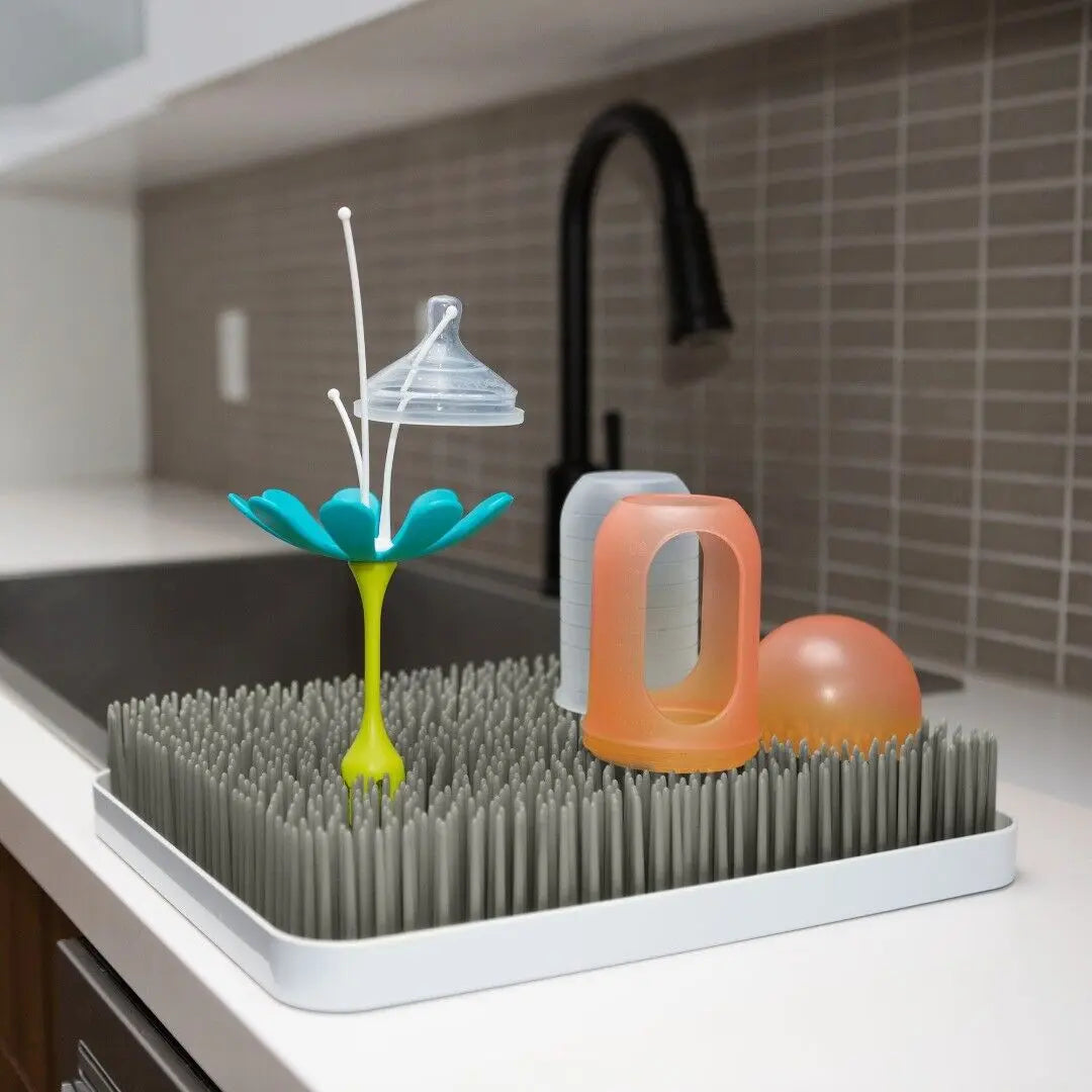 Boon Lawn Large Baby Bottle Dryer Rack Nursery Accessories BPA Free Grey Deal For Any Occasion