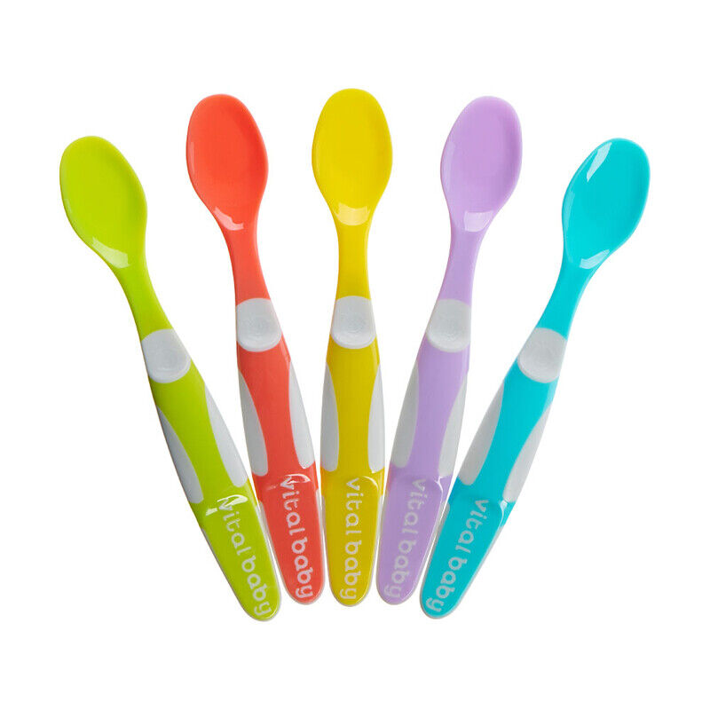 Vital Baby Nourish Start Weaning Spoons Flexible Soft Tips BPA Free 4M+