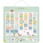 Janod Wooden Educational Planner Toy 45 x 45 cm-88 Magnets Learning English 3y+