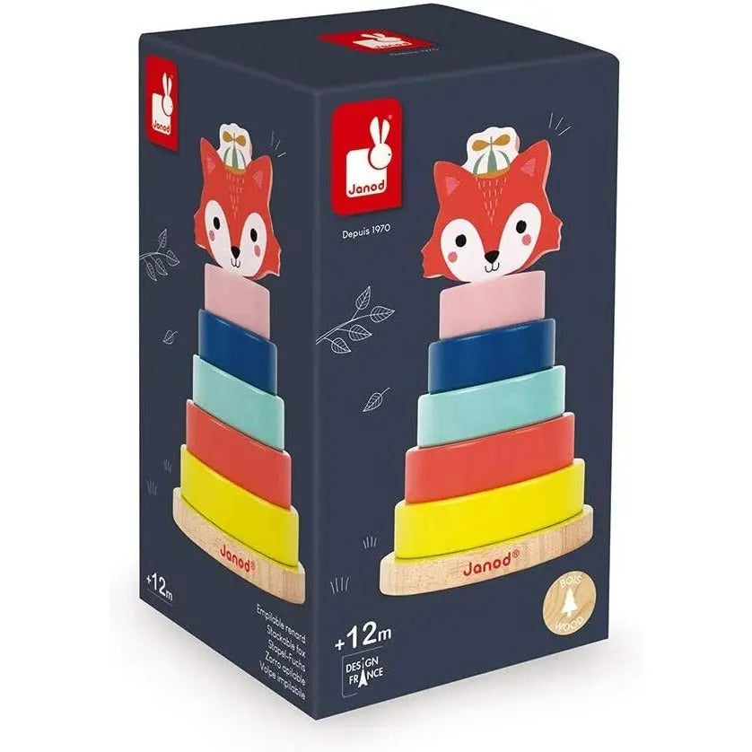 Janod Baby Forest Fox Stacker Infant Tactile Sensory Learn & Play Toy Toys Deal For Any Occasion