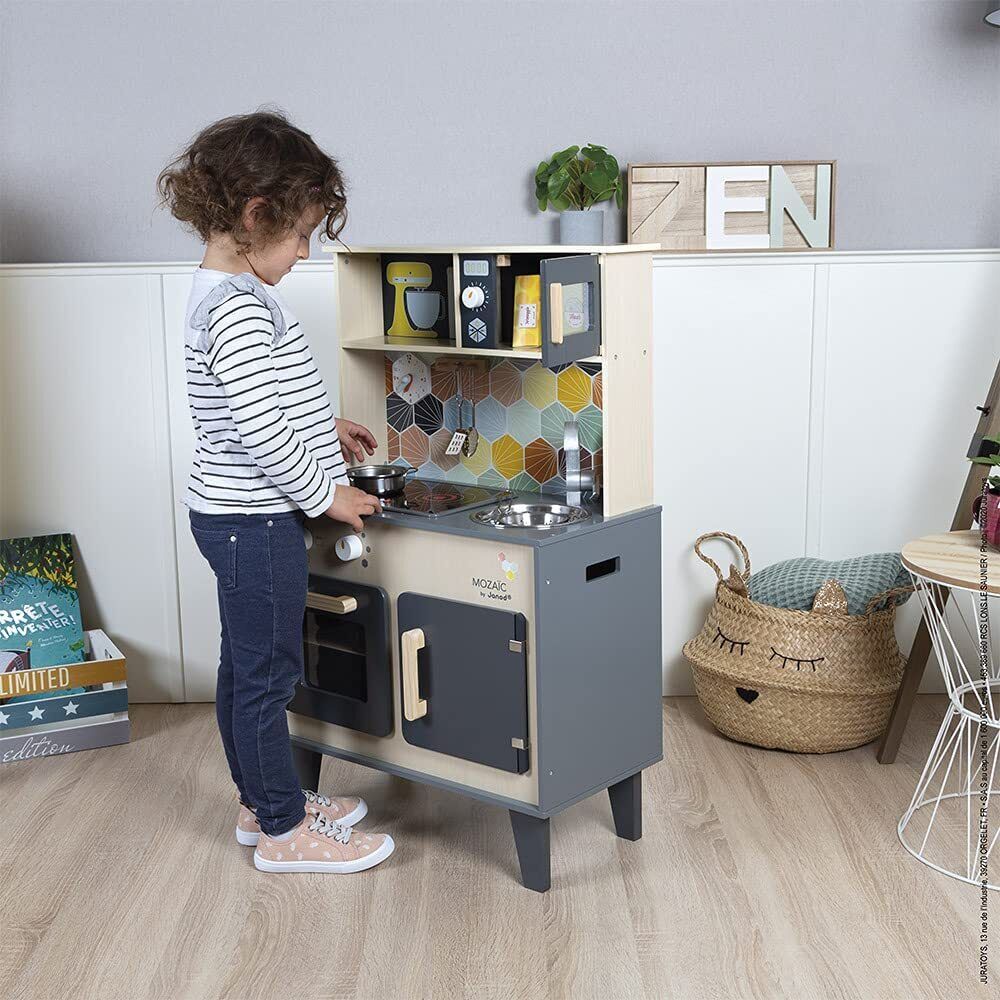 Janod Mozaic Big Cooker Wooden Play Kitchen with Accessories 3Years+