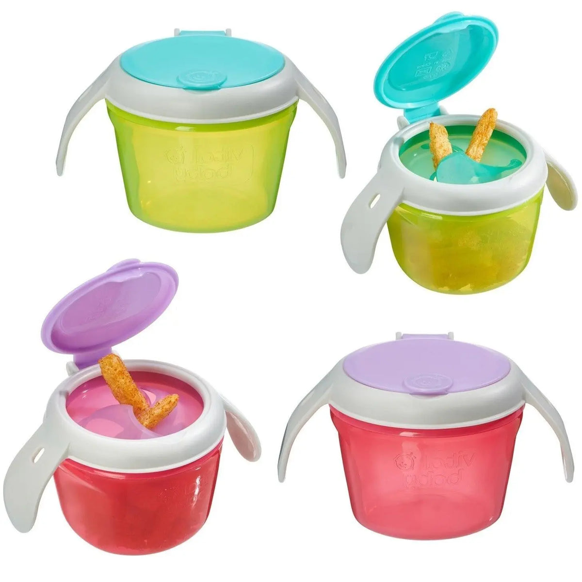 Vital Baby Snack On The Go Fizz Food Trap Pot No Spills with Handles & Lid Deal For Any Occasion