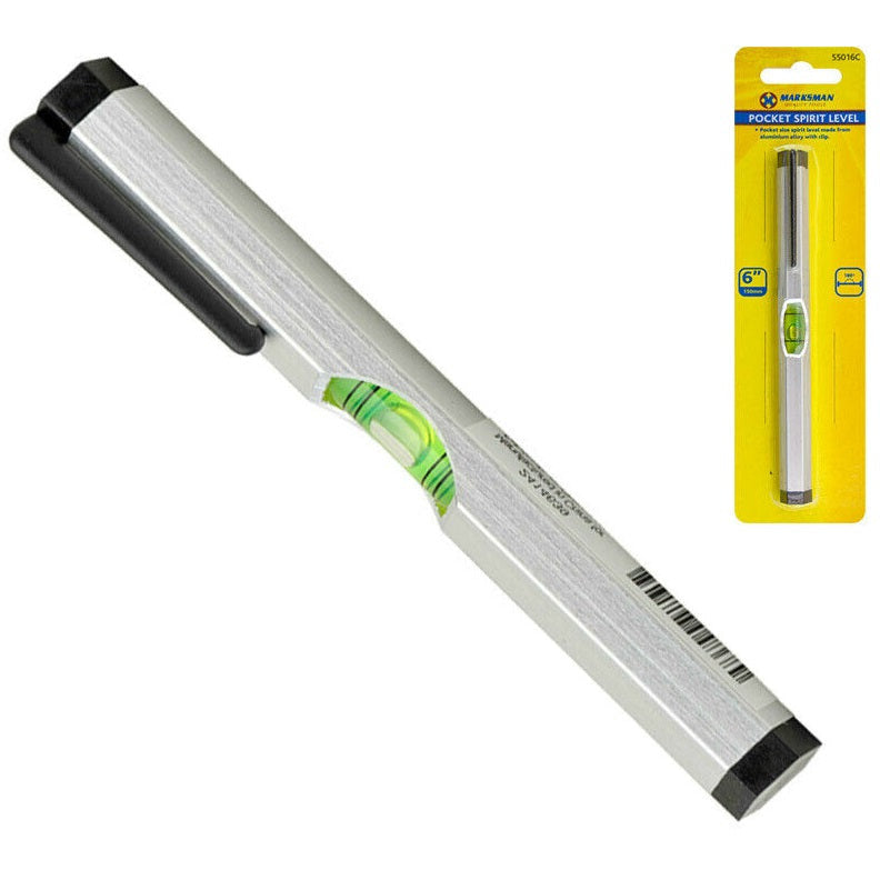 Pocket Spirit Level Pen 6" Scaffold Builders Garage Shed Portable DIY Tool