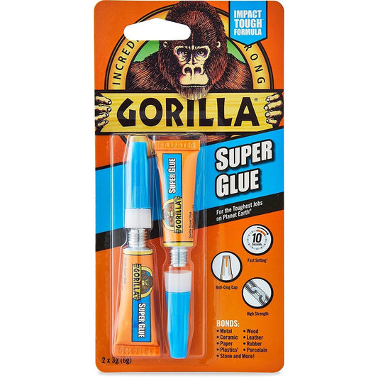 Gorilla Super Glue Multi Purpose Fast Setting Strong Adhesive Grip Bond 2 x 3g