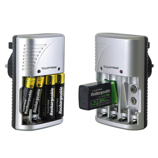 Lloytron Multi Battery Charger AA AAA  9V Universal Rechargeable Main Plug