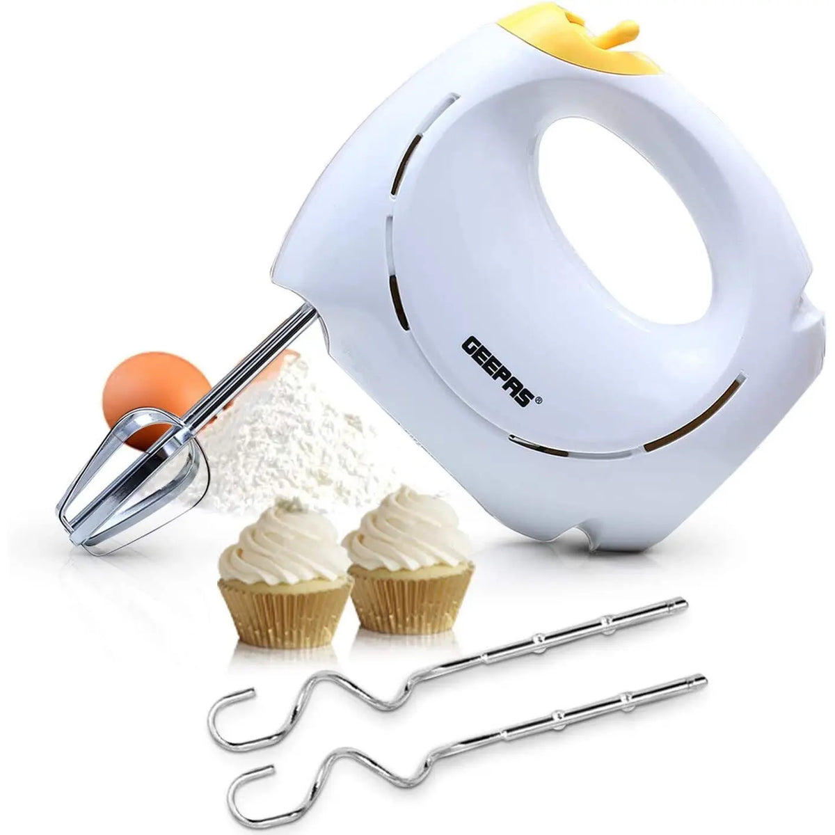 Geepas Electric Kitchen Hand Mixer Food Whisk 7 Speeds & Turbo Dough Hooks 150W Deal For Any Occasion
