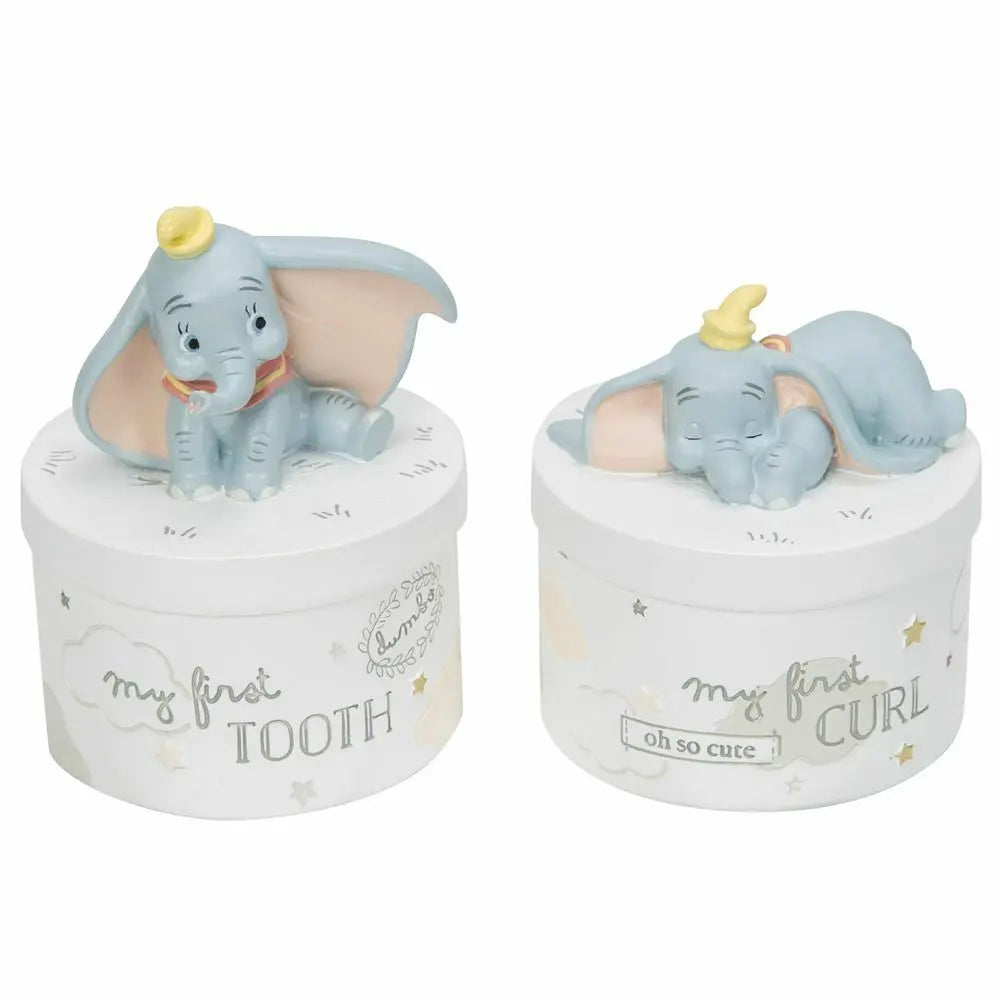 Disney Magical Beginnings Tooth & Curl Boxes - Dumbo Christening & Shower Gifts Deal For Any Occasion