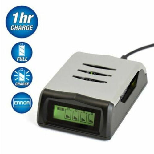 Lloytron USB Rechargeable Battery Charger AA / AAA NiMH Fast Charging LCD