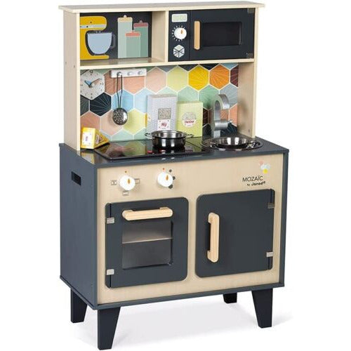 Janod Mozaic Big Cooker Wooden Play Kitchen with Accessories 3Years+